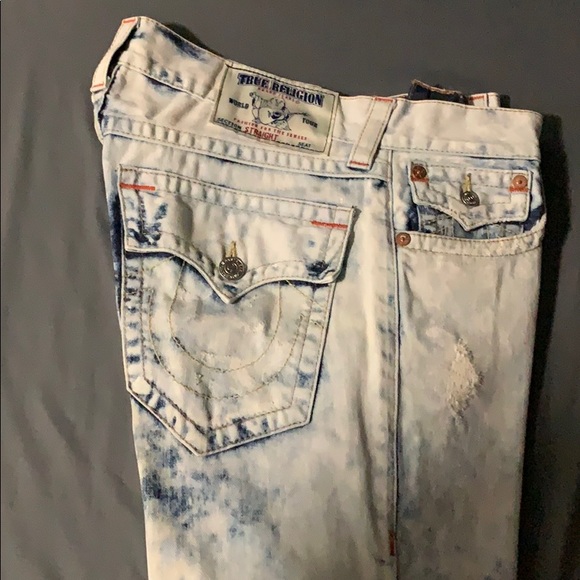 bleached true religion jeans